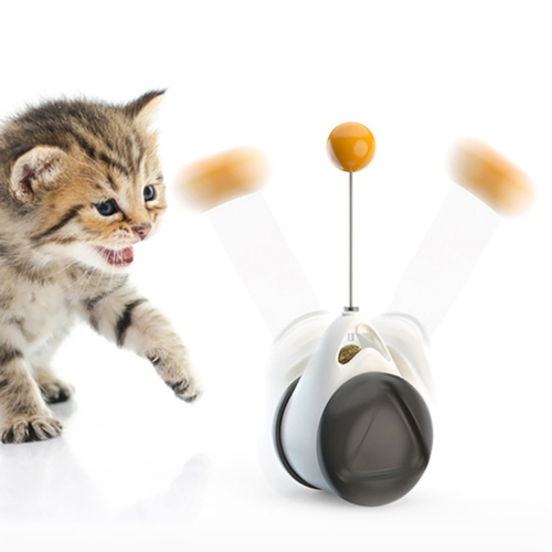 Juguete interactivo para gatos con bola oscilante y giratoria