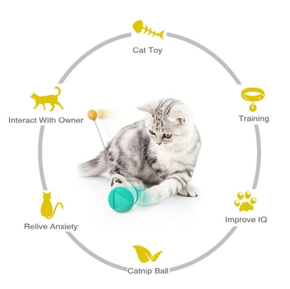 Juguete interactivo para gatos con bola oscilante y giratoria