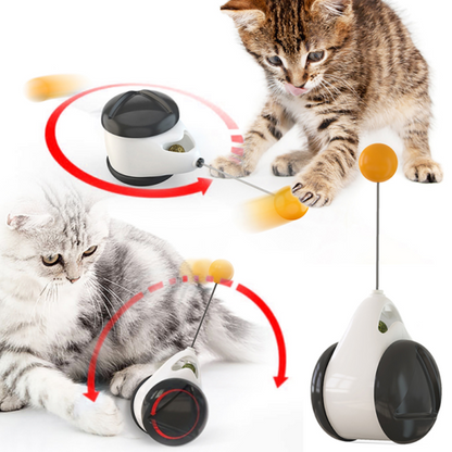 Juguete interactivo para gatos con bola oscilante y giratoria