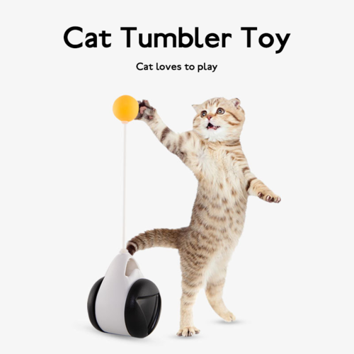 Juguete interactivo para gatos con bola oscilante y giratoria